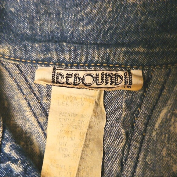 Reboundi Vintage Women’s Dress Leather and Denim Made in USA, Size 3/4 - Picture 5 of 10
